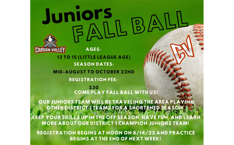 Juniors Fall Ball Registration!
